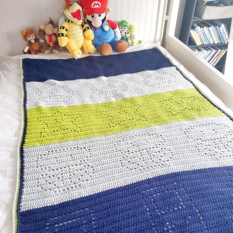 Crochet Gamer Blanket Pattern Video Game Filet Crochet Etsy