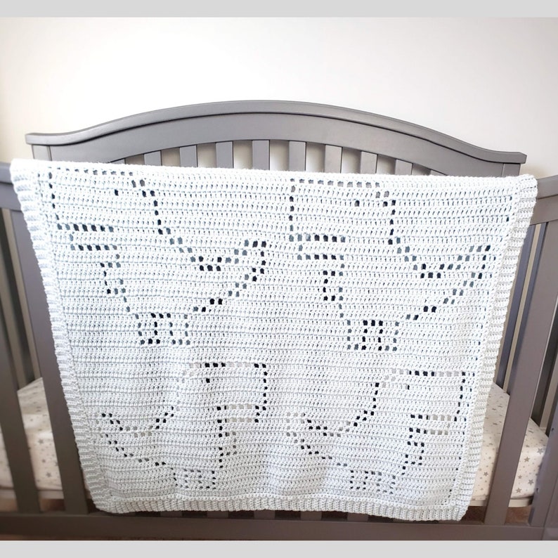 Crochet Dinosaur Blanket Pattern, Filet Crochet T-Rex PDF, Baby Boy Blanket, Baby Shower Gift, Quick Easy Pattern image 6