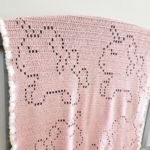 Crochet Unicorn Blanket, Crochet Pattern, Pegasus Filet Crochet, Baby Girl Gift, Baby Shower, Nursery Decor image 6