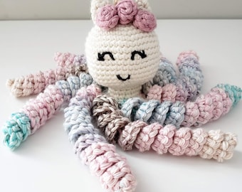Patrón de unicornio pulpo de ganchillo, Patrón de unicornio de ganchillo, Patrón de amigurumi, Juguete para recién nacidos, Patrón de peluche/amigurumi de pulpo, Pulpo para la UCIN