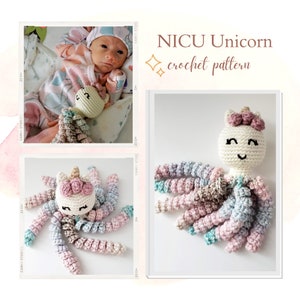 Crochet Octopus Unicorn Pattern, Crochet Unicorn Pattern, Amigurumi Pattern, Newborn Toy, Octopus Plush/Amigurumi Pattern, NICU Octopus