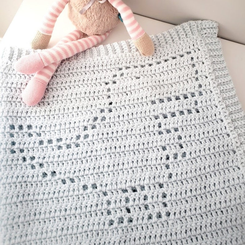 Crochet Dinosaur Blanket Pattern, Filet Crochet T-Rex PDF, Baby Boy Blanket, Baby Shower Gift, Quick Easy Pattern image 5