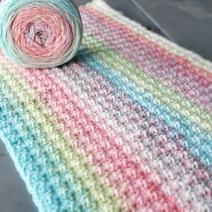 Modern Crochet Cluster Stitch Blanket Pattern, Easy Crochet Throw, Beginner Friendly Rainbow Blanket, English Written