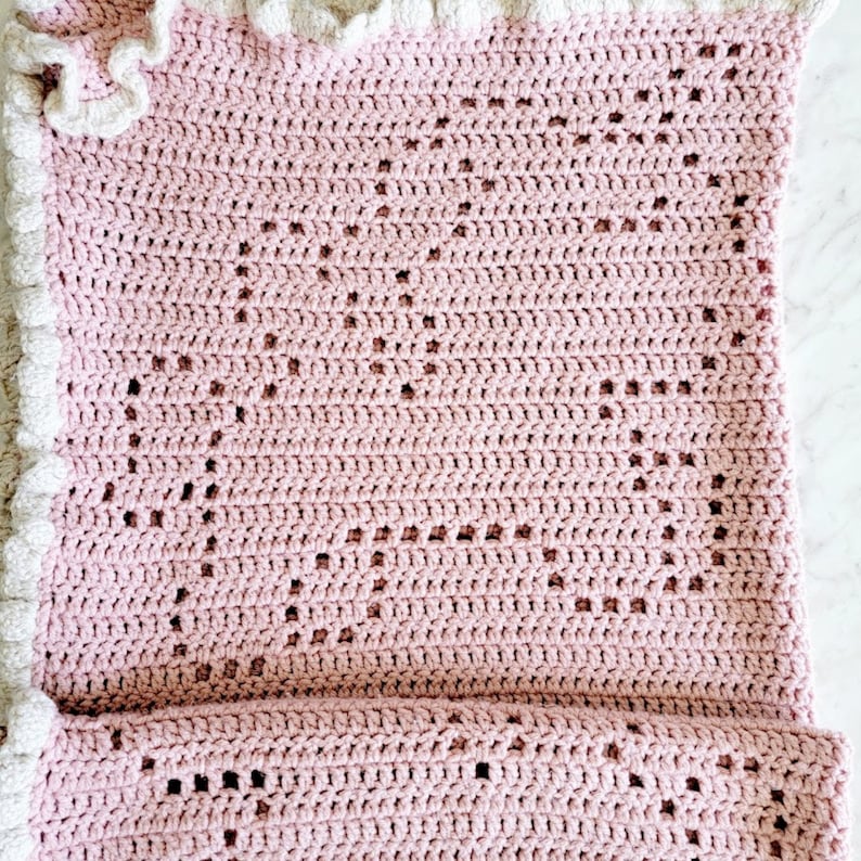 Crochet Unicorn Blanket, Crochet Pattern, Pegasus Filet Crochet, Baby Girl Gift, Baby Shower, Nursery Decor image 8