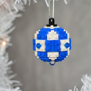 Christmas Globe Ball Ornament kit, blue - 100% authentic new LEGO® bricks