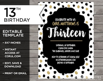 15th birthday invitation 15th birthday invitation template etsy