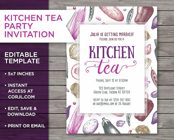 Kitchen Tea Invite Kitchen Tea Invitation Kitchen Tea Party Etsy