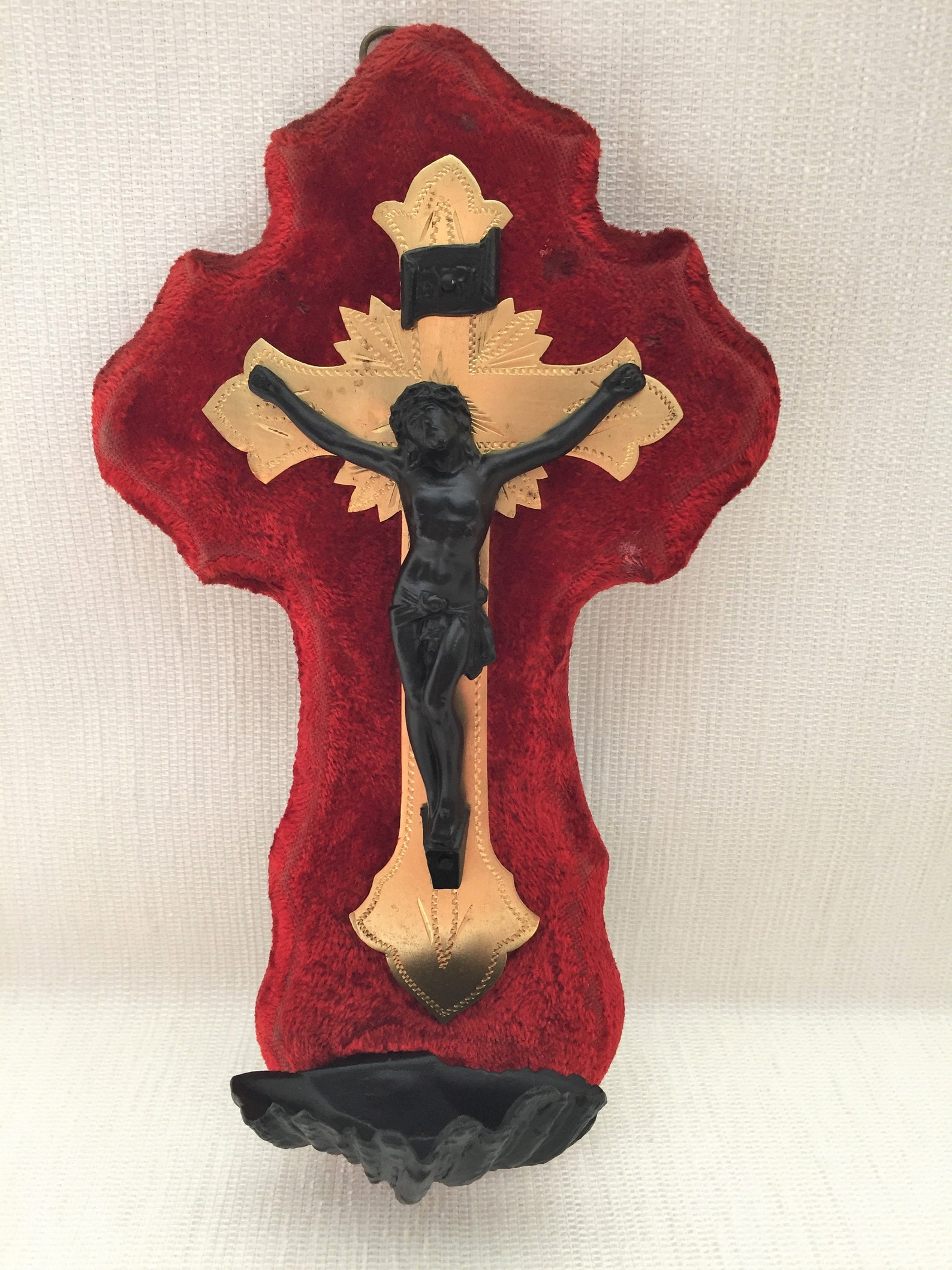 Object Of Cult Ancient Crucifix Door Christ Benitier Atypical Etsy