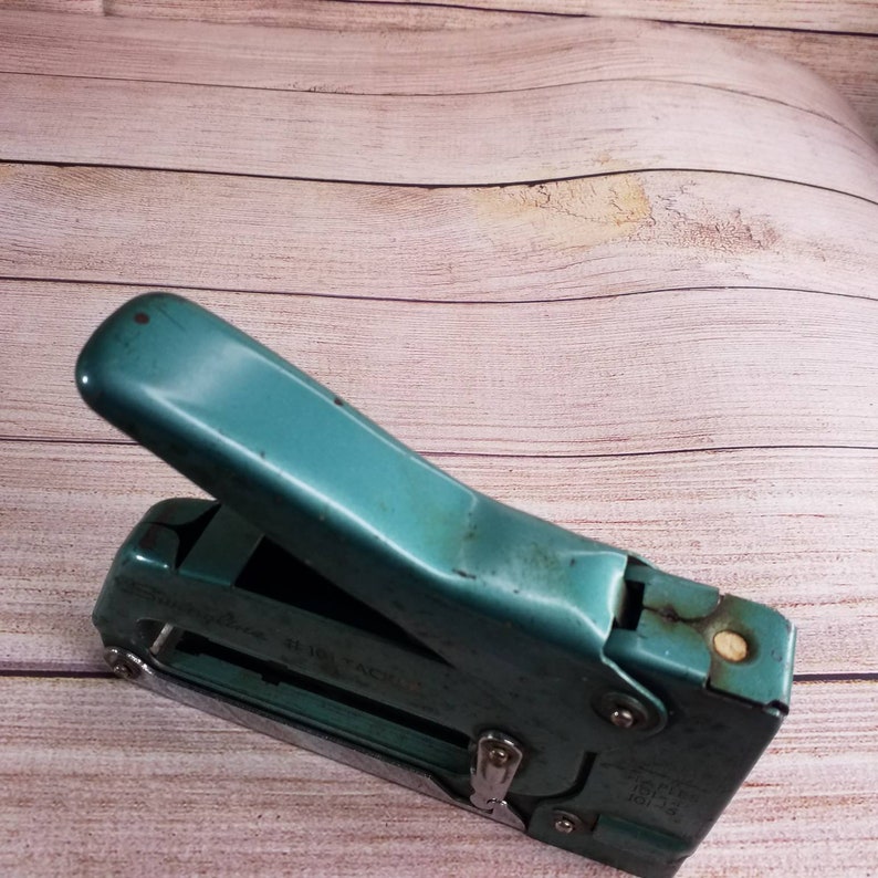 Vintage Swingline 101 Tacker Stapler Staple Gun Green Teal Etsy