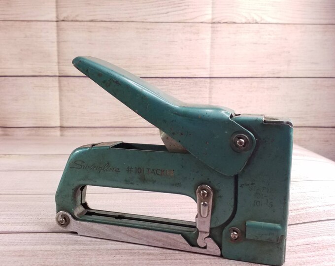 Vintage Swingline 101 Tacker Stapler Staple Gun Green Teal Etsy