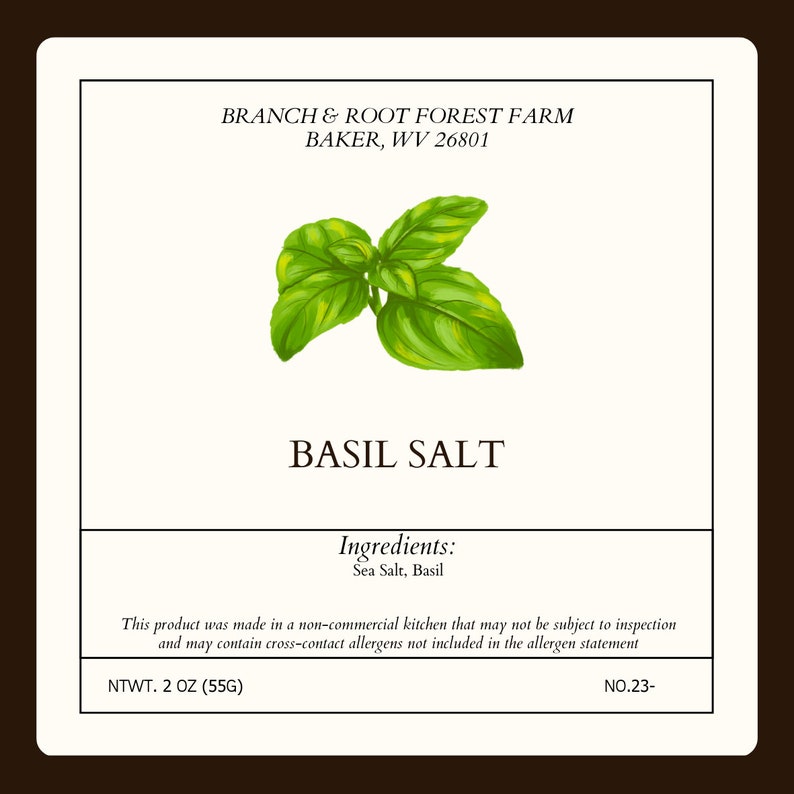 Basil Infused Sea Salt - Etsy