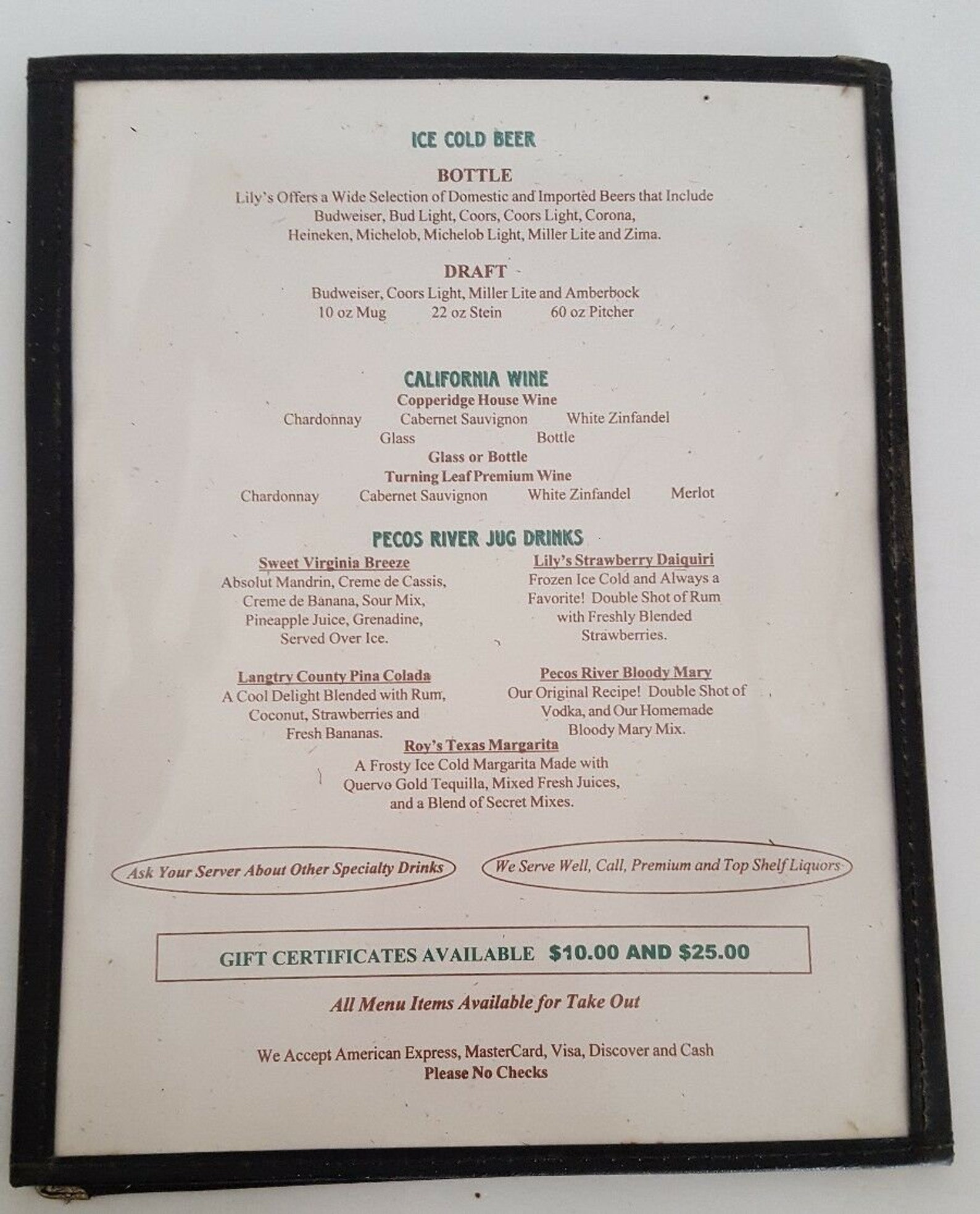 Jersey Lily's Roadhouse Grill Roanoke VA Lunch Vintage Etsy