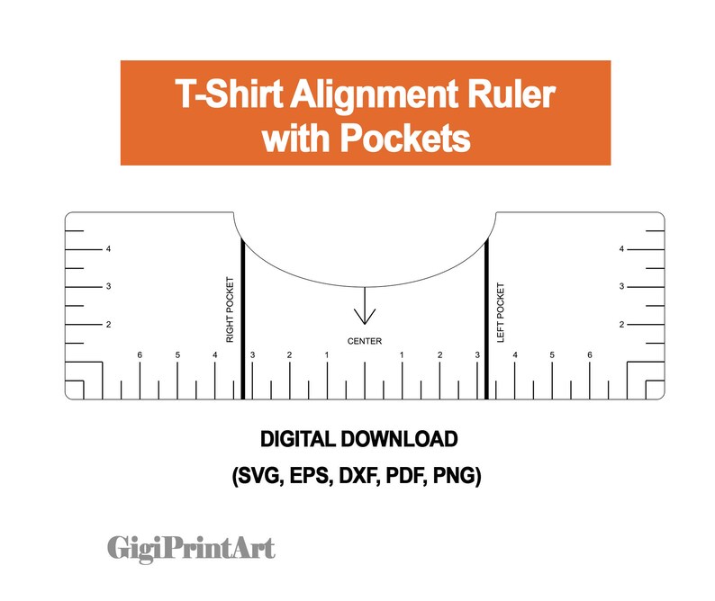 Download Tshirt Ruler with Pockets SVG T-shirt Alignment Tool DXF | Etsy