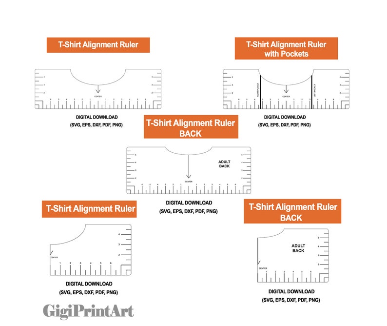 Download Tshirt Ruler SVG Bundle T-shirt Alignment Tool DXF Shirt ...