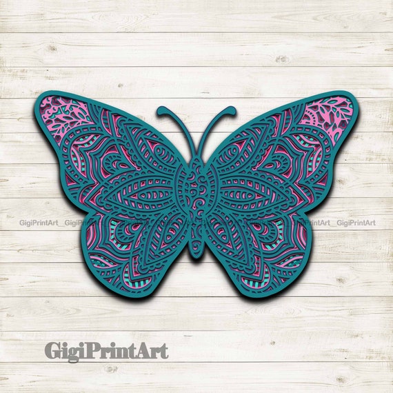 Download Butterfly 3d Mandala Svg Multi Layered Laser Cut File Digital Etsy