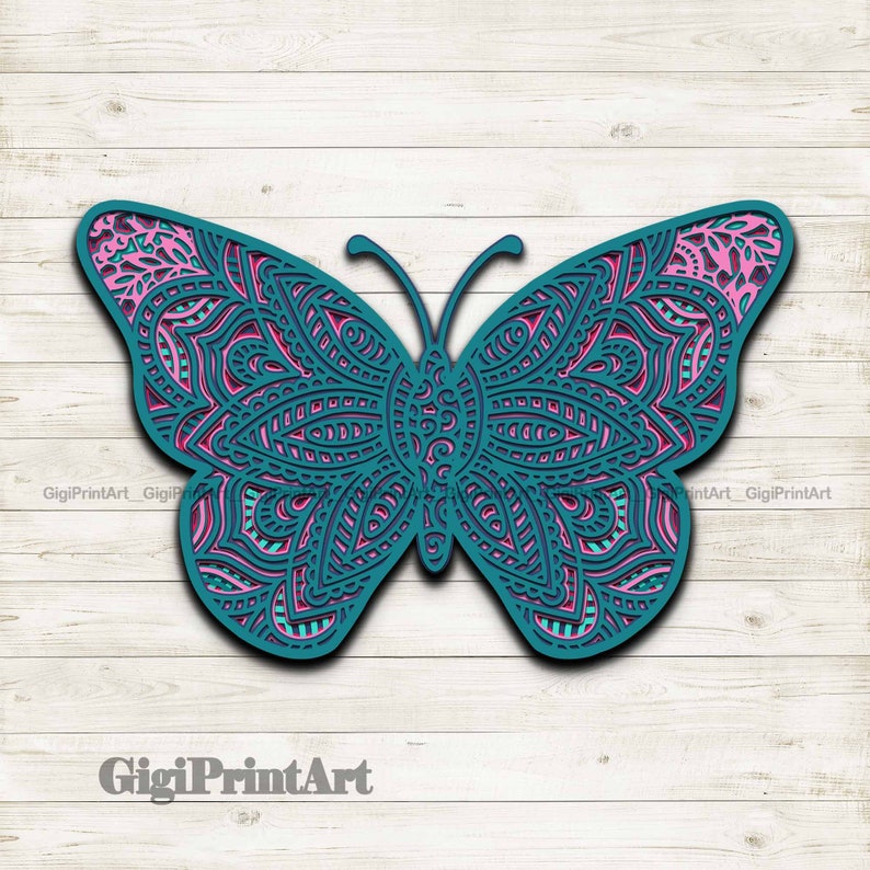 Download Butterfly 3D Mandala SVG Multi Layered Laser Cut File ...