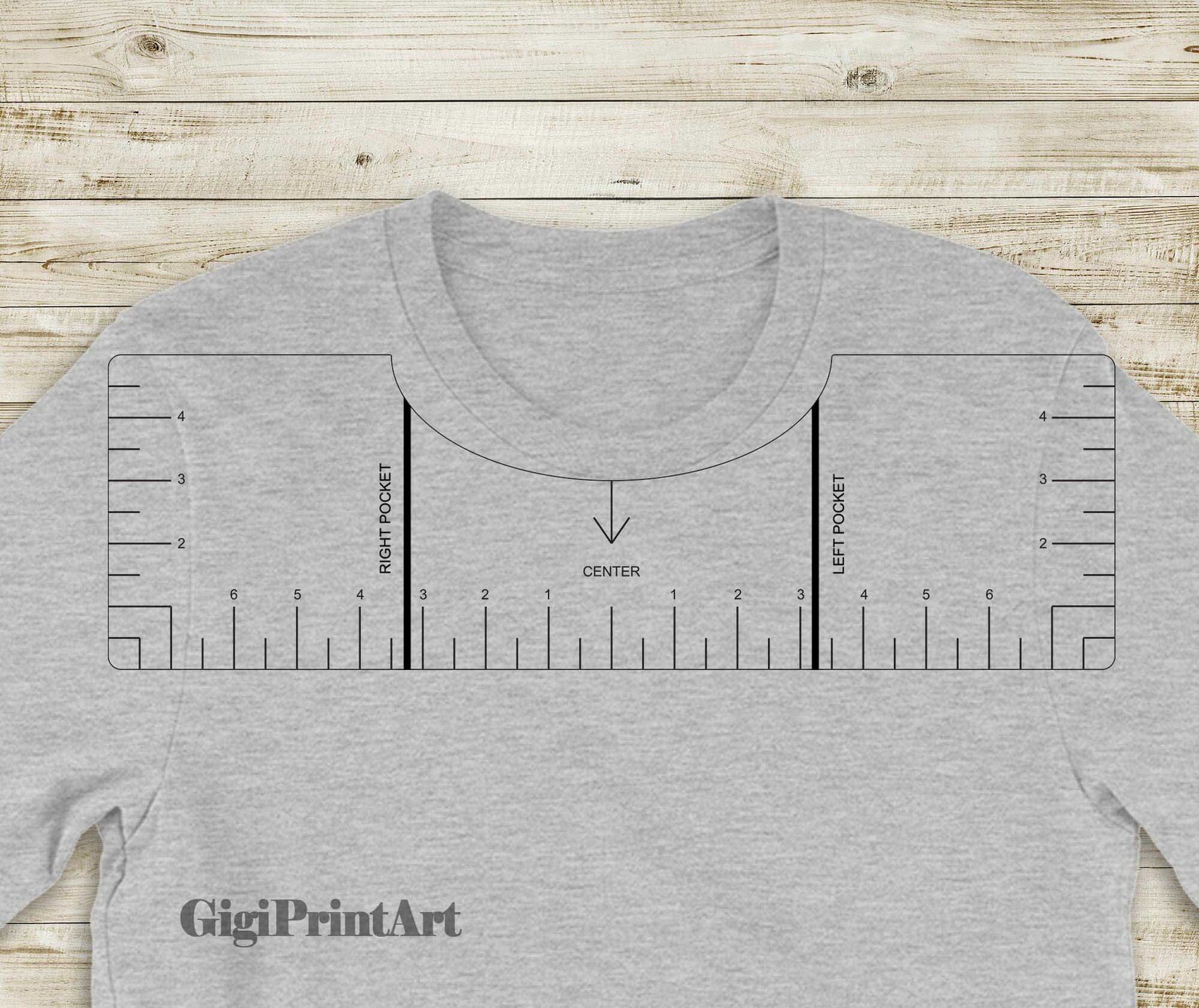 Download Tshirt Ruler with Pockets SVG T-shirt Alignment Tool DXF | Etsy