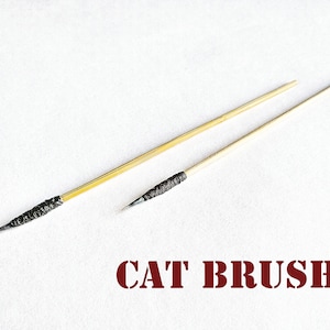 Brush for painting Art brush Thin brush for painting Soft brush Cat wool brush Handmade art brush Openwork brush Brush petrykivka Art Cat