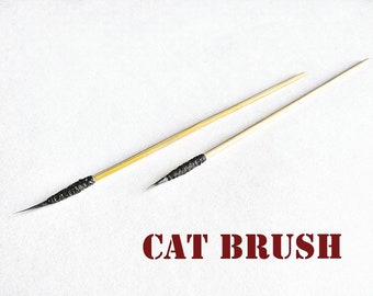 Brush for painting Art brush Thin brush for painting Soft brush Cat wool brush Handmade art brush Openwork brush Brush petrykivka Art Cat
