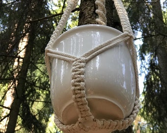 Macrame Plant Hanger without tassel/Hanging flowerpot holder/plant holder/hanging planter/modern macrame