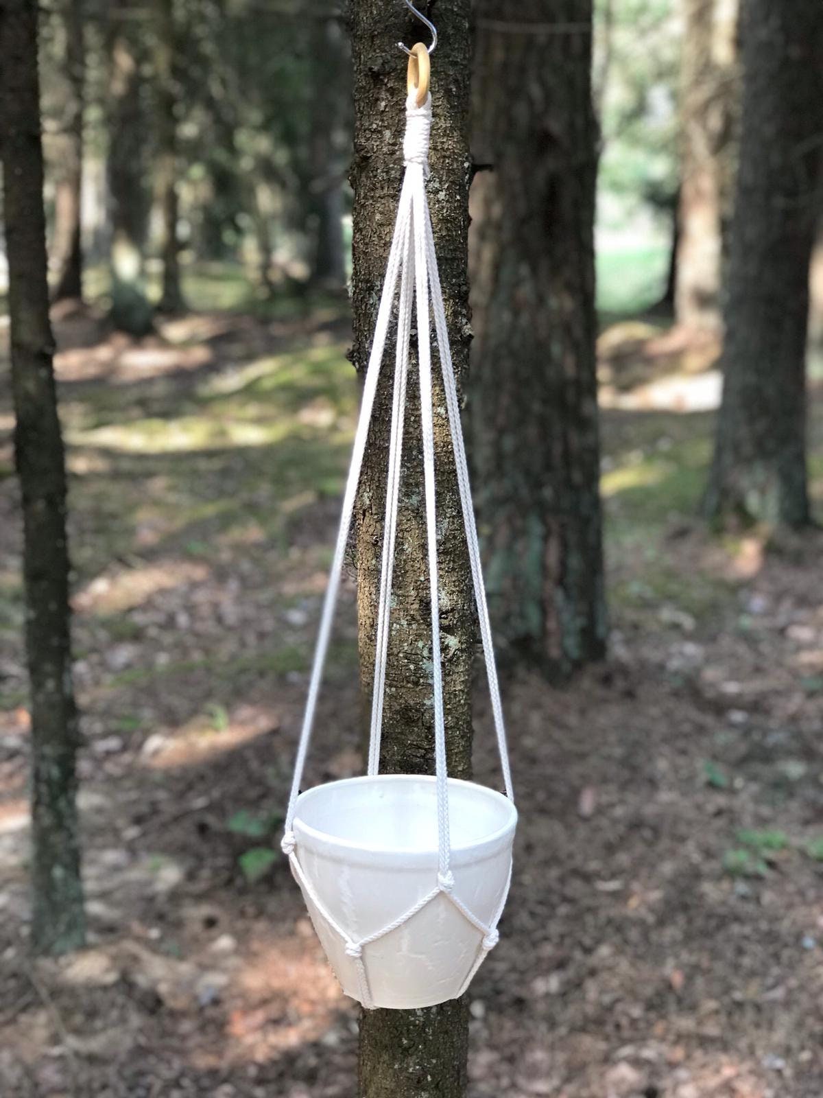 No Tassel Macrame Plant Hanger Tasselfree Simple Elegant Etsy