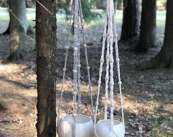 Macrame Plant Hanger without tassel/pot across 6"- 8"/Hanging plant holder/Hanging flowerpot holder/plant holder/hanging planter