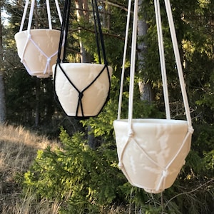 Suspension pour plante en macramé sans pompon, suspension pour plante sans pompon, support pour plante, suspension pour plante en macramé, suspension pour plante en macramé simple