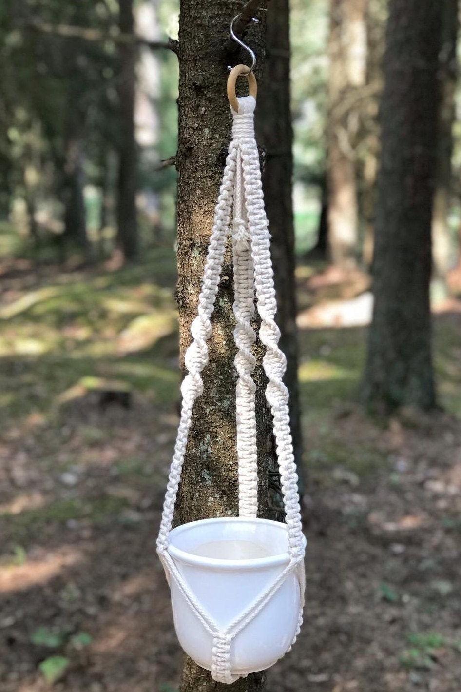 Macrame Plant Hanger Without Tassel/hanging Flowerpot Etsy