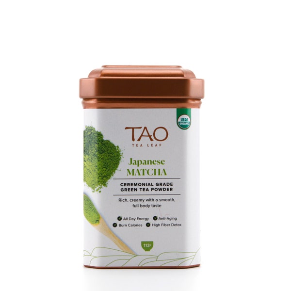 Organic Japanese Ceremonial Grade Matcha - 113g Green Tea Powder by Tao Tea Leaf