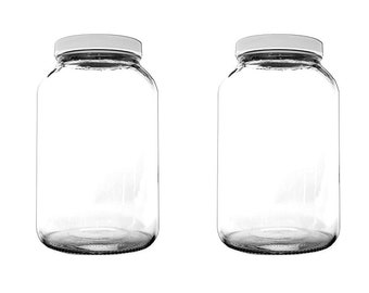 1-gallon Glass Jar Wide Mouth With Airtight Metal Lid USDA Approved  Dishwasher Safe Made in the USA 