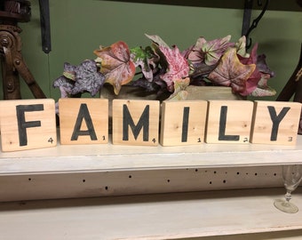 SCRABBLE LETTERS FAMILY Scrabble Tiles Decor Home Decor