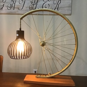 Bicycle Wheel Lamp, Large Table Lamp, Desk Lamp, Bicycle Lamp