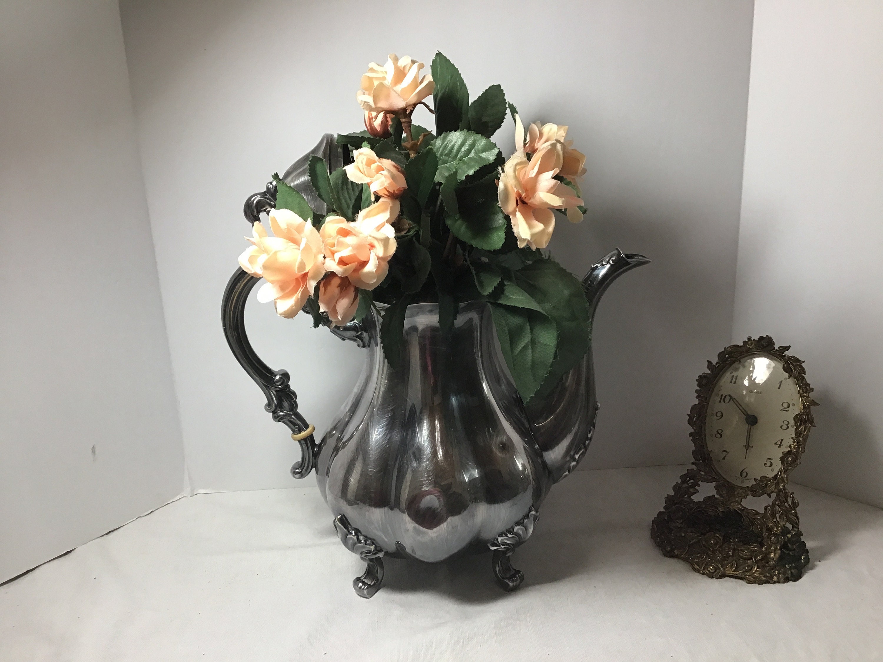 vaso fiori in metallo vintage, da on
