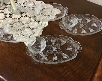 ヴィンテージ アンカーホッキング 8ピース ガラス スナックセット