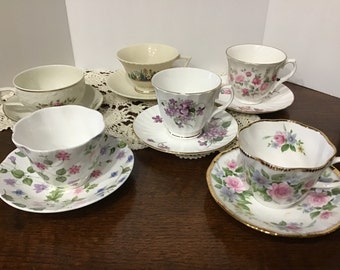 VINTAGE TEACUPS & SAUCERS Bone China Teacup Sets