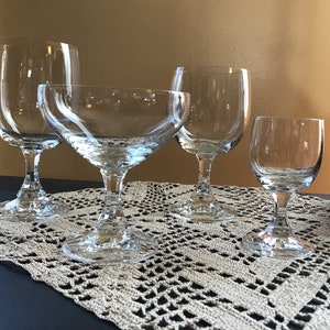 Vintage CRYSTAL Stemware Four Piece Place Setting WEST GERMANY Rare!