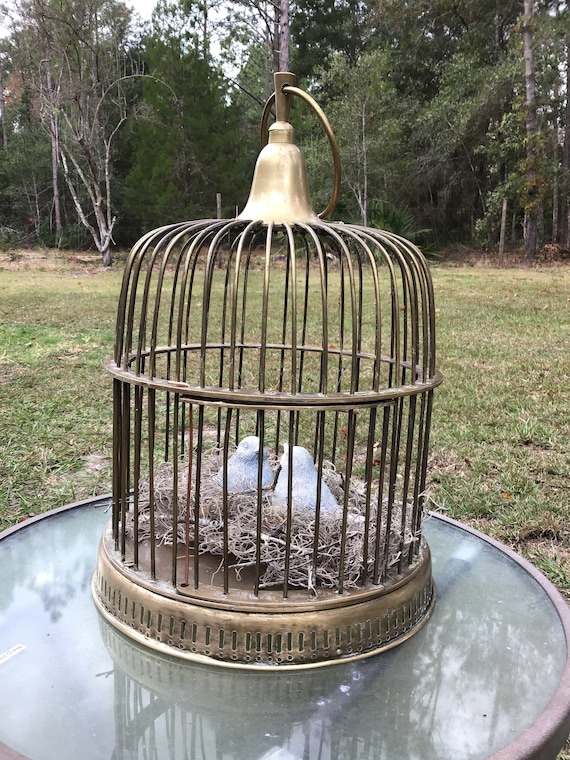 Vintage Brass Bird Cage, Shabby Chic, French Country, Farmhouse