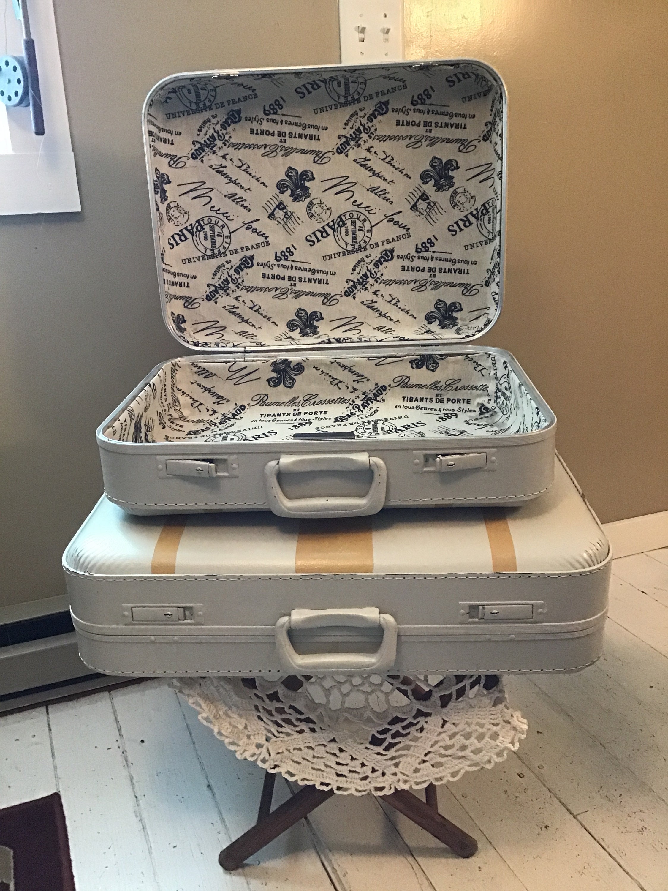 Buy Vintage Luggage, Suitcase Set, Side Table, Storage Box