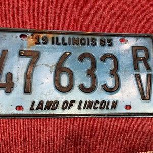 Vintage 1985 RV Illinois License Plate Man Cave, Boys Room, Craft, Pinterest Decor