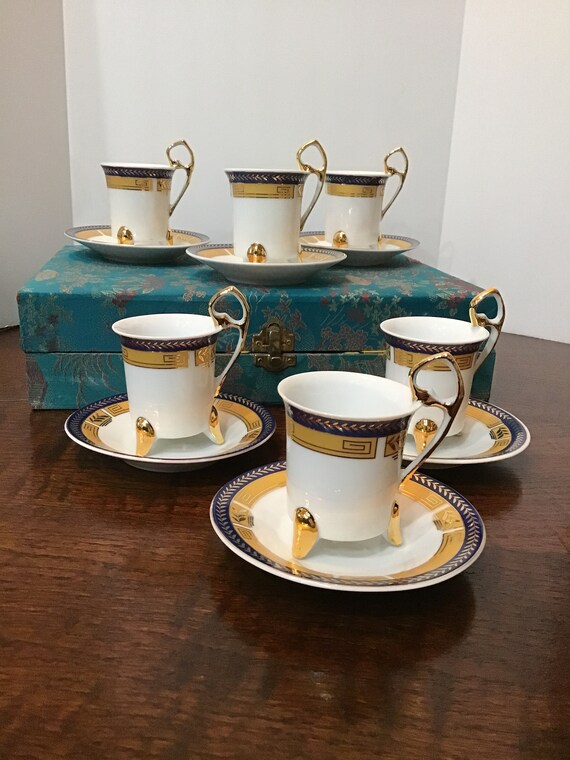 Vintage Demitasse Tea Cups and Saucer Set Espresso Set YS Fine Etsy