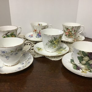 VINTAGE TEACUP SAUCER Set Bone China Tea Set