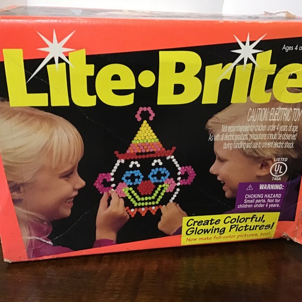 Vintage Lite Brite, Milton Bradley Toy, Game, Original 1990s in The Box