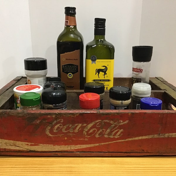 Coke Cola Wood Crate, Bar Tray, Table Decor, Shelf, Spice Rack