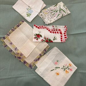 Fazzoletti da donna in cotone ricamati con motivo floreale