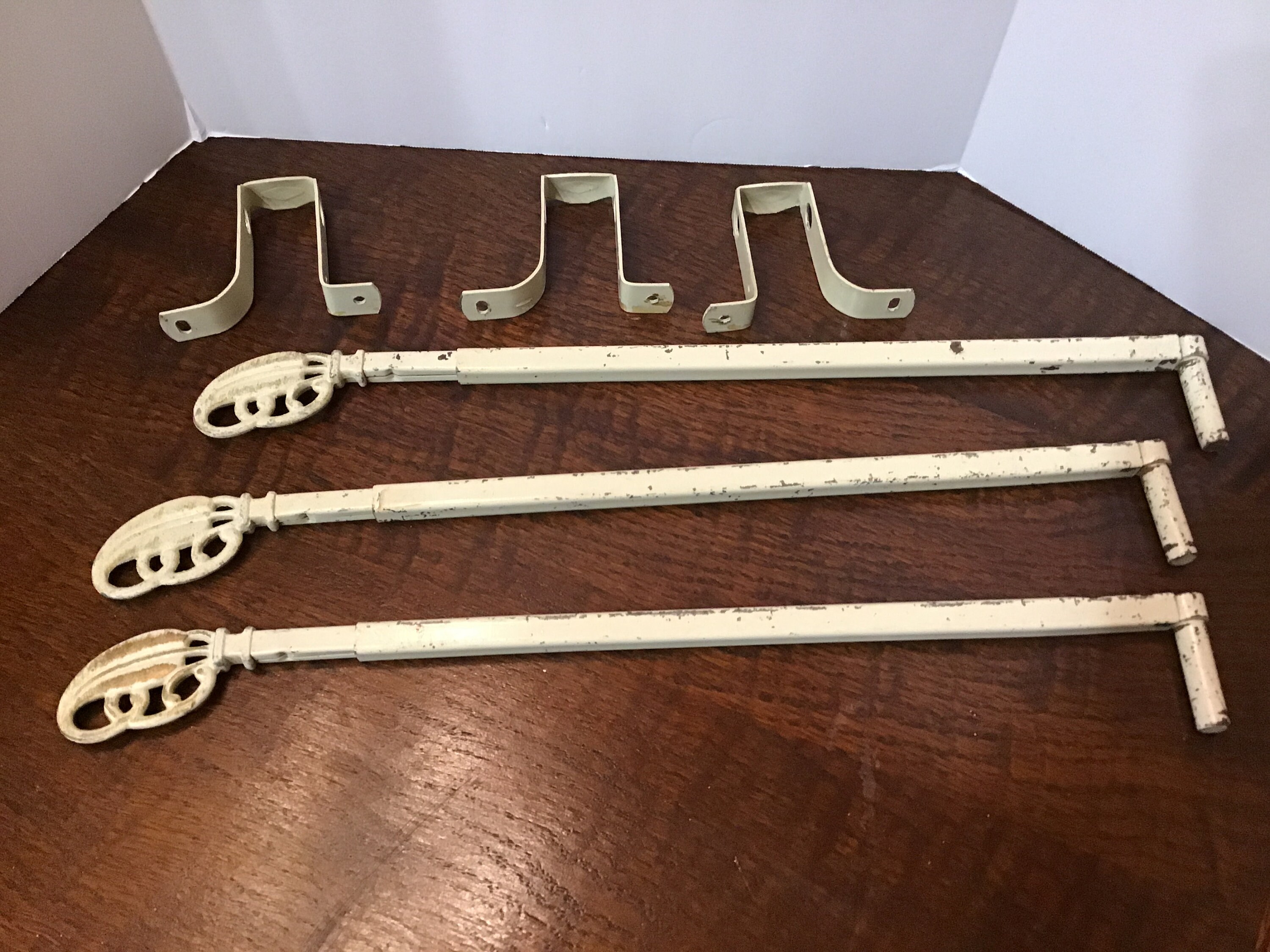 Vintage Swing Arm Curtain Rods With Brackets 1930s Ivory and Etsy