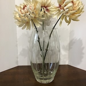 Large Crystal Vase Heavy Crystal Etched Vase