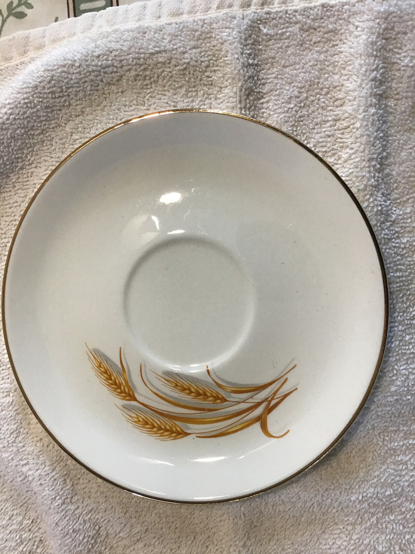 Homer Laughlin GOLDEN WHEAT SAUCERS 22K Gold Trim One Pair Etsy
