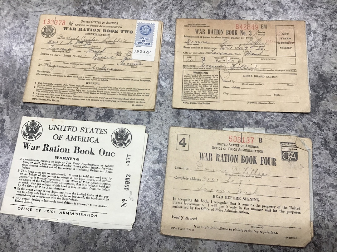 RARE FIND Collection of WW2 Ration Books and Stamps, Books 1,2,3 and 4 ...