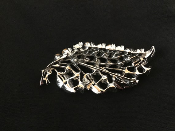Beautiful Antique Brooch Star Jewelry Silver Leaf… - image 3