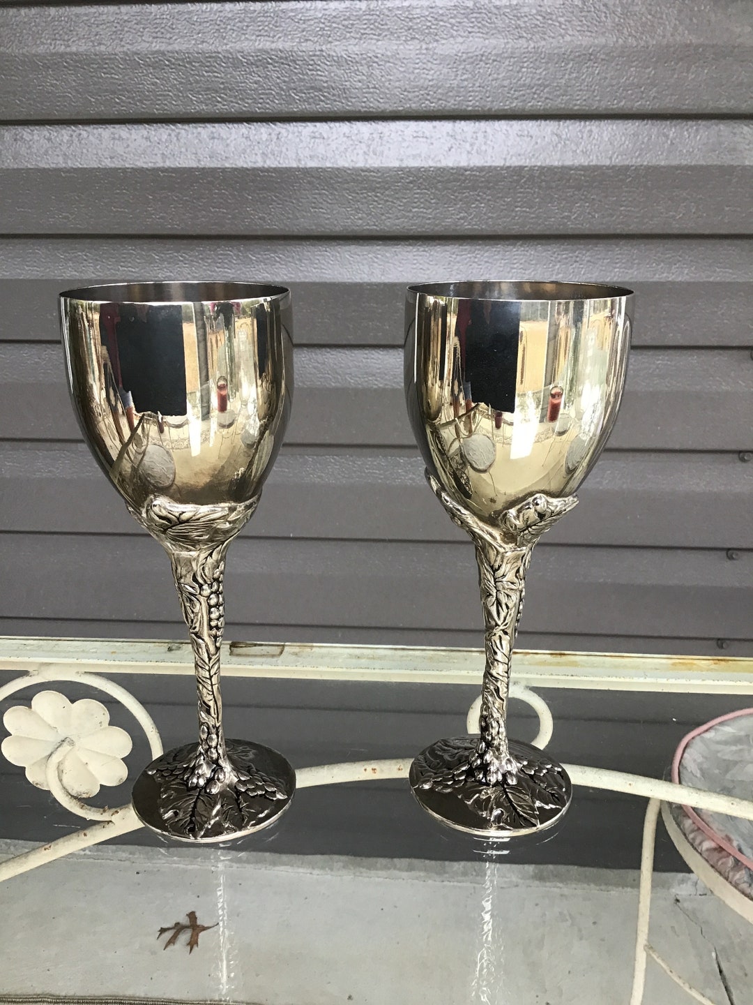 Vintage Godinger Silver Stemware Wine Glasses Goblets Wedding -  Finland